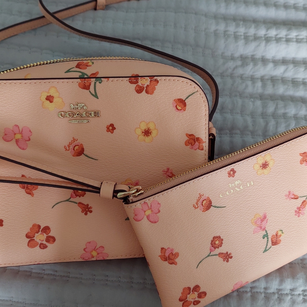 Coach Floral Pink Crossbody Bag Set